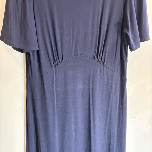 BODEN Sz 10R Maxi Dress Jerseyy Knit Empyre Waist Slight Puff Shoulder Unlined - Picture 5 of 11